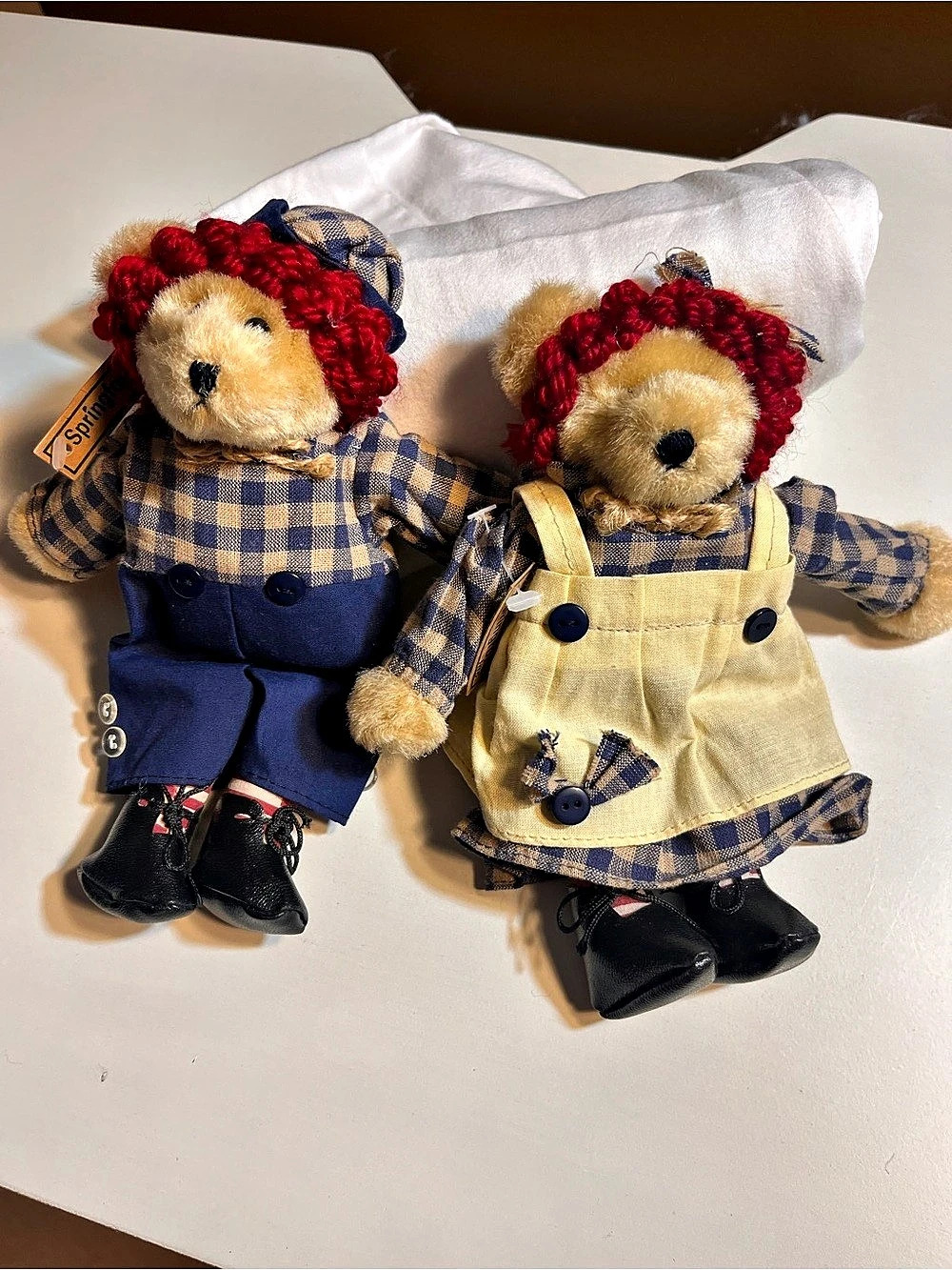 Springford Inc Teddy Bear Dolls Checkered Blue & Yellow